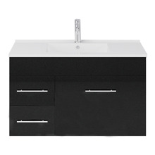 Mobella 900mm Gloss Black Wall Hung Single Vanity